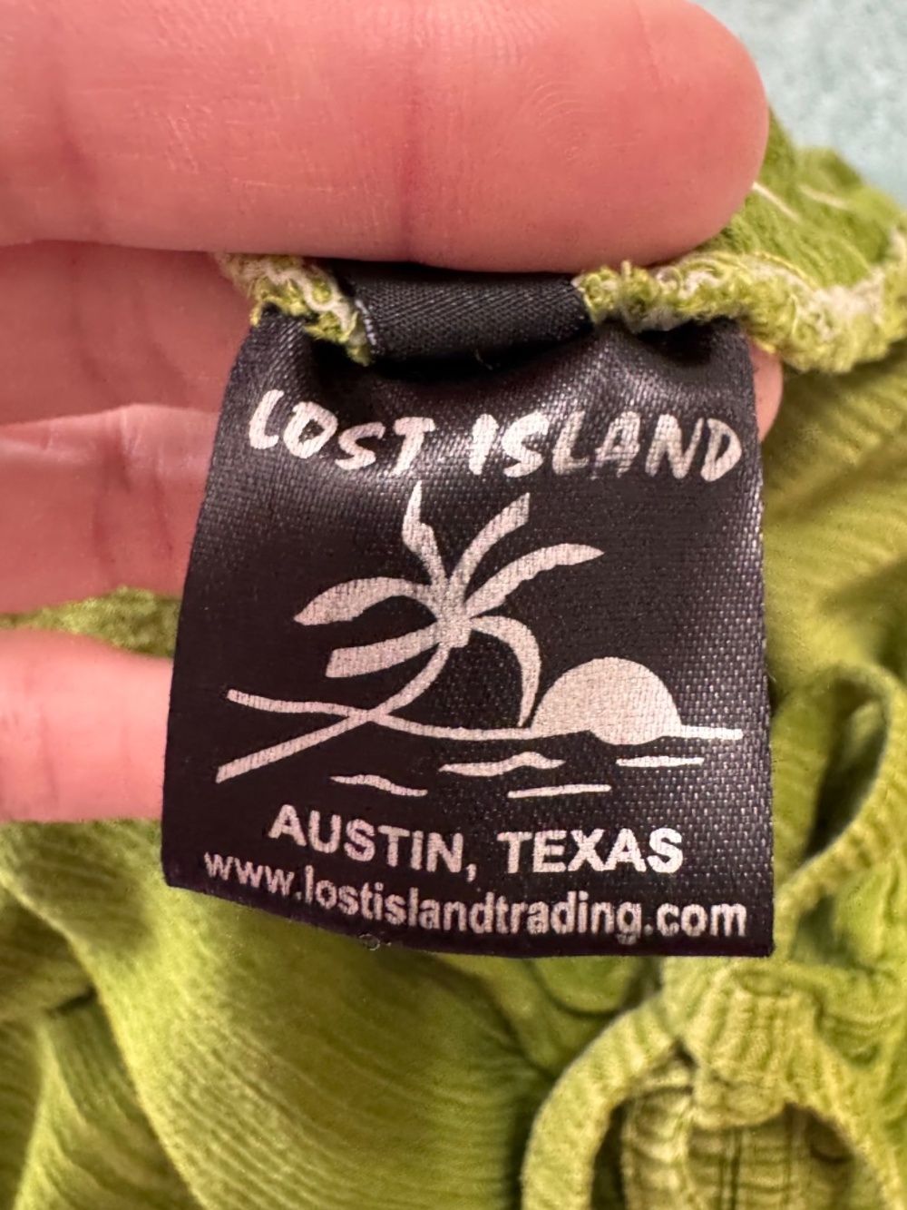 "Lost Island" strapless 100% cotton summer sun dress bright green L/XL - Picture 14 of 16